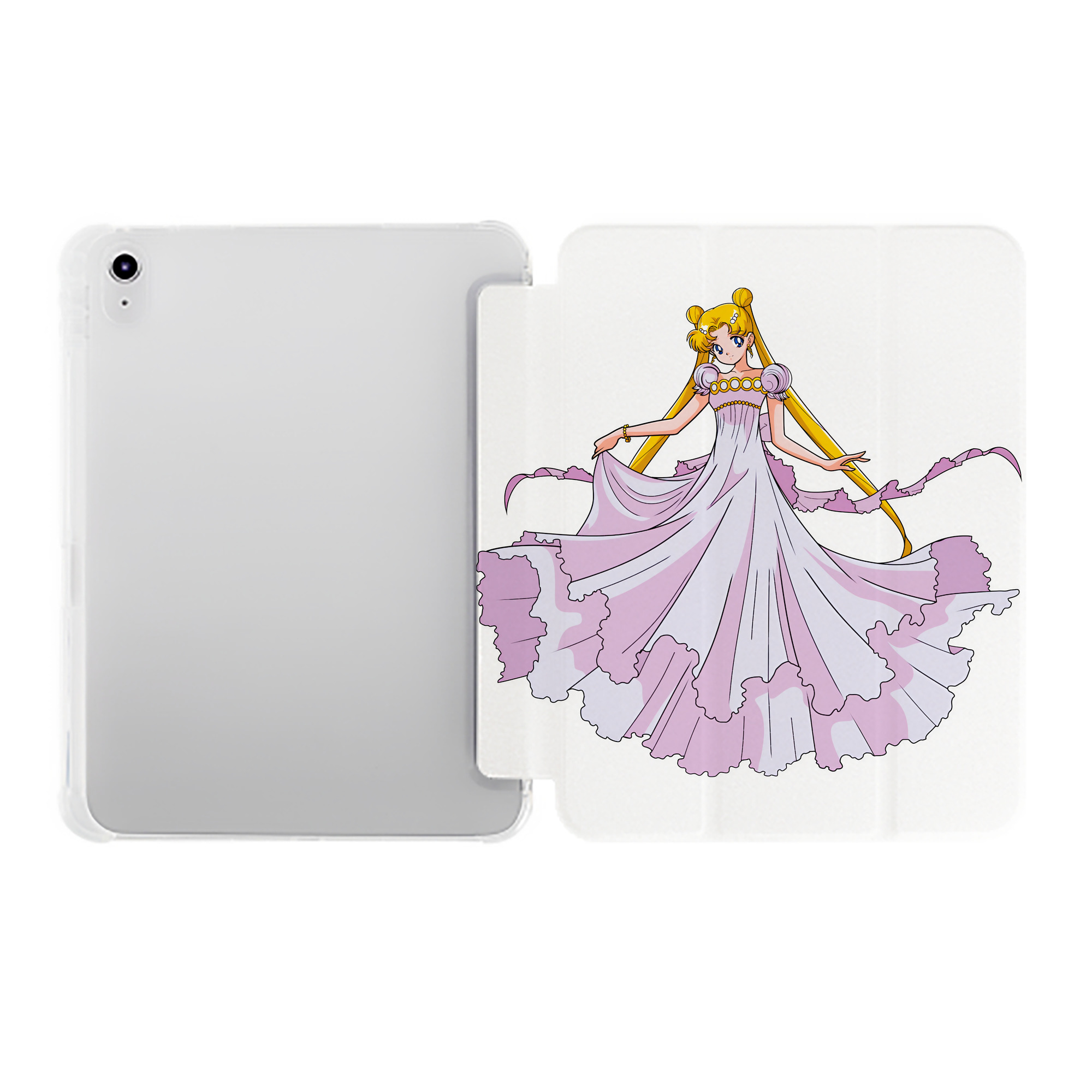 （画像用） 美少女戦士セーラームーン 愛野 美奈子 あいの みなこ Sailor Moon Aino Minako IPad ケース ペン収納付き 三つ折りスタンド PUレザー×シリコン 対応機種9.5/10.5/10.9インチ